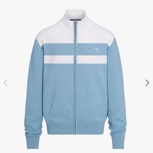 Wolf & Shepard Men cotton track jacket limited edition Blue White knit men XL